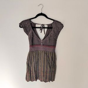 Free People Lace and Embroidered Top